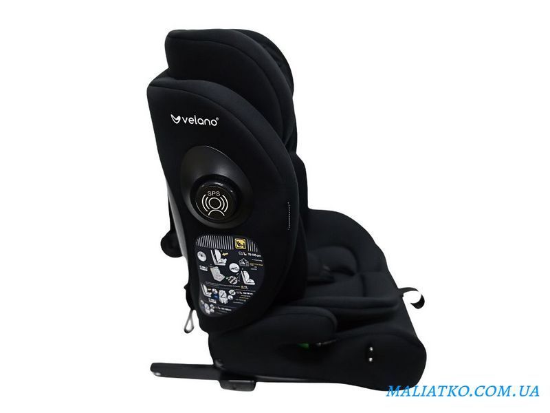 Автокрісло VELANO Flexo i-Size 76&ndash;150 см, ISOFIX + Top Tether/ремінь, black sf59726 фото