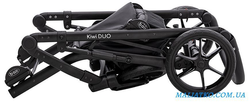 Коляска 2 в 1 для двойни Bair Kiwi DUO ECO BKD-15 черный 1000681044 фото