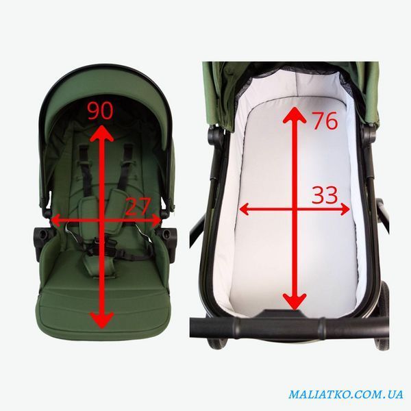 Коляска для дитини універсальна 3 в 1 FreeON Zack, olive sf52099 фото