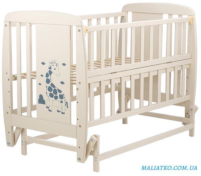 Ліжко Babyroom Жирафік DJMO-02 маятник, відкидний бік бук слонова кістка 625360 фото