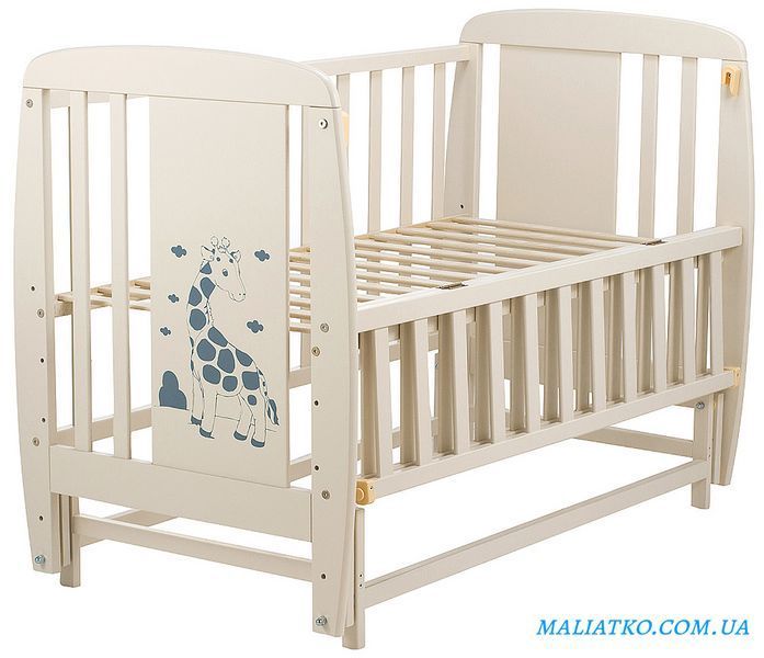 Ліжко Babyroom Жирафік DJMO-02 маятник, відкидний бік бук слонова кістка 625360 фото