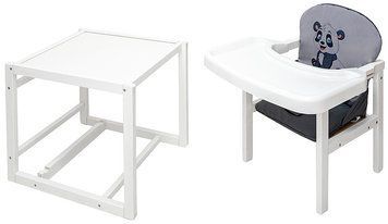 Стульчик-трансформер Babyroom Пеппи-240 белый серый / графит (панда) 1000681010 фото