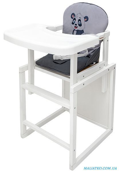 Стульчик-трансформер Babyroom Пеппи-240 белый серый / графит (панда) 1000681010 фото