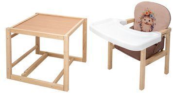 Стільчик-трансформер Babyroom Пеппі-230 eko капучино / шоколад (їжачок, квіти) 680992 фото