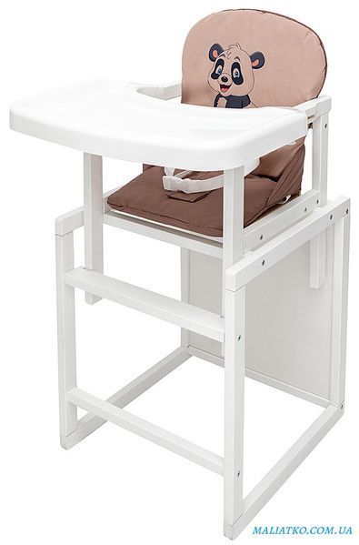 Стульчик-трансформер Babyroom Пеппи-240 белый капучино / шоколад (панда) 1000681005 фото